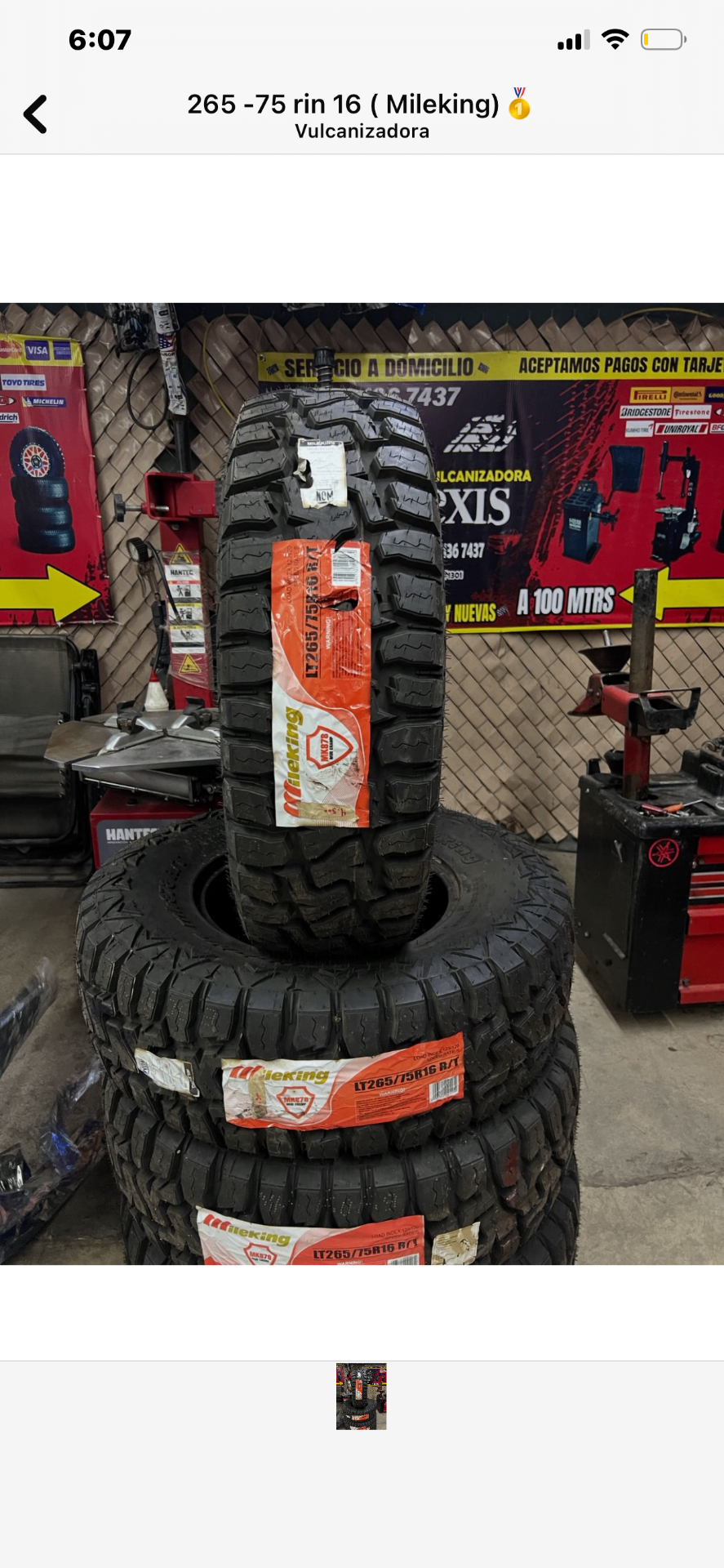 Llantas Mileking 265/75R16 todo terreno